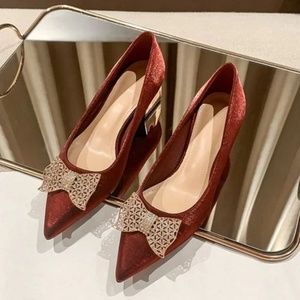 The new thick heels bride shoes bridesmaid high heels